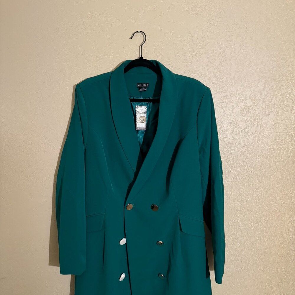 City Chic Green Trench Coat NEW